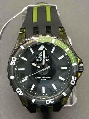 Invicta Men's Black and Green Swim Watch